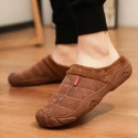 Men's Clogs & Mules Casual Daily Outdoor Home Walking Shoes Suede Breathable Warm Non-slipping Black Brown Winter