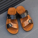 Men's Slippers & Flip-Flops Open Toe Casual Classic Home Daily Beach Rubber Black Brown Spring Summer