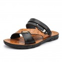Men's Slippers & Flip-Flops Open Toe Casual Classic Home Daily Beach Rubber Black Brown Spring Summer