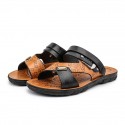 Men's Slippers & Flip-Flops Open Toe Casual Classic Home Daily Beach Rubber Black Brown Spring Summer