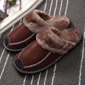 Men's Slippers & Flip-Flops Casual Home PU Black Light Brown Brown Winter