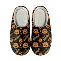 Halloween Pumpkin Print Cotton Slippers Men and Women Flannel Couple Home Slippers