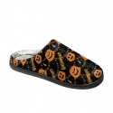 Halloween Pumpkin Print Cotton Slippers Men and Women Flannel Couple Home Slippers