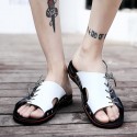 Men's Slippers & Flip-Flops Crochet Outdoor Slippers Beach Slippers Sporty Casual Beach Daily Outdoor PU Black / White White / Blue Spring Summer