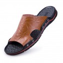 Men's Slippers & Flip-Flops Casual Beach Daily Beach PU Black Brown Spring Summer