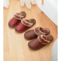 Men's Slippers & Flip-Flops Home PU Black Brown Coffee Winter