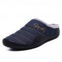 Men's Slippers & Flip-Flops Daily Home Walking Shoes Cotton Warm Non-slipping Black Dark Blue Winter