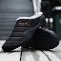 Men's Slippers & Flip-Flops Daily Home Walking Shoes Cotton Warm Non-slipping Black Dark Blue Winter