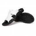 Men's Sandals Slides & Flip-flops Casual Beach Daily Outdoor Walking Shoes PU Breathable Non-slipping White Black Brown Summer