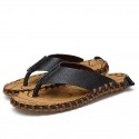 Men's Sandals Slippers & Flip-Flops Casual Classic Daily Beach PU Dark Brown Black Khaki Spring Summer