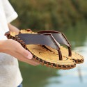 Men's Sandals Slippers & Flip-Flops Casual Classic Daily Beach PU Dark Brown Black Khaki Spring Summer