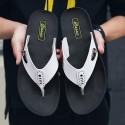 Men's Slippers & Flip-Flops Flat Sandals Flip-Flops Casual Beach Daily Outdoor Walking Shoes Nappa Leather Cowhide Breathable Handmade Non-slipping Booties / Ankle Boots White Black Brown Color Block