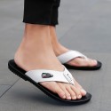 Men's Slippers & Flip-Flops Flat Sandals Flip-Flops Casual Beach Daily Outdoor Walking Shoes Nappa Leather Cowhide Breathable Handmade Non-slipping Booties / Ankle Boots White Black Brown Color Block
