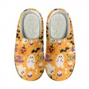 Halloween Bat Pumpkin Print Cotton Slippers Men and Women Flannel Couple Slippers