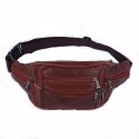 Men's Fanny Pack Crossbody Bag PU Leather Solid Color Daily Outdoor Office & Career 328 coffee 328 reddish brown Black