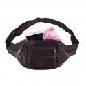 Men's Fanny Pack Crossbody Bag PU Leather Solid Color Daily Outdoor Office & Career 328 coffee 328 reddish brown Black