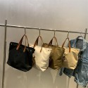 Women's Work Bag Tote Crossbody Bag Canvas Solid Color Daily Outdoor Office & Career White Black khaki