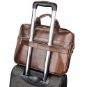 Men's Handbags Messenger Bag Laptop Bag Briefcase Top Handle Bag Cowhide Belt Zipper Solid Color Formal Traveling Outdoor Dark Brown Black Coffee