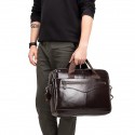 Men's Handbags Messenger Bag Laptop Bag Briefcase Top Handle Bag Cowhide Belt Zipper Solid Color Formal Traveling Outdoor Dark Brown Black Coffee