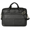Men's Handbags Laptop Bag Briefcase Top Handle Bag Leather Cowhide Belt Zipper Solid Color Daily Formal Office & Career Black Brown