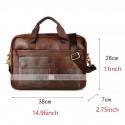 Men's Handbags Laptop Bag Briefcase Top Handle Bag Leather Cowhide Belt Zipper Solid Color Daily Formal Office & Career Black Brown