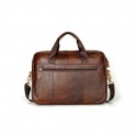 Men's Handbags Laptop Bag Briefcase Top Handle Bag Leather Cowhide Belt Zipper Solid Color Daily Formal Office & Career Black Brown