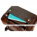 Men's Handbags Laptop Bag Briefcase Top Handle Bag Leather Cowhide Belt Zipper Solid Color Daily Formal Office & Career Black Brown