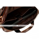 Men's Handbags Laptop Bag Briefcase Top Handle Bag Leather Cowhide Belt Zipper Solid Color Daily Formal Office & Career Black Brown