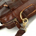 Men's Handbags Laptop Bag Briefcase Top Handle Bag Leather Cowhide Belt Zipper Solid Color Daily Formal Office & Career Black Brown