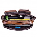 Men's Handbags Shoulder Messenger Bag Laptop Bag Crossbody Bag Cowhide Zipper Daily Formal Outdoor Black Brown Coffee