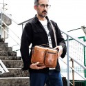 Men's Handbags Shoulder Messenger Bag Laptop Bag Crossbody Bag Cowhide Zipper Daily Formal Outdoor Black Brown Coffee