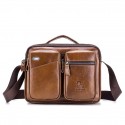 Men's Handbags Shoulder Messenger Bag Laptop Bag Crossbody Bag Cowhide Zipper Daily Formal Outdoor Black Brown Coffee