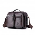 Men's Handbags Shoulder Messenger Bag Laptop Bag Crossbody Bag Cowhide Zipper Daily Formal Outdoor Black Brown Coffee