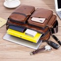 Men's Handbags Shoulder Messenger Bag Laptop Bag Crossbody Bag Cowhide Zipper Daily Formal Outdoor Black Brown Coffee