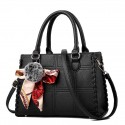 Women's Tote Top Handle Bag PU Leather Solid Color Daily Date Office & Career Rubber powder Black Purple Wine