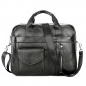 Men's Leather Bag Handbags Laptop Bag Briefcase Top Handle Bag Nappa Leather Cowhide Zipper Plain Office & Career Black Coffee