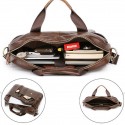 Men's Leather Bag Handbags Laptop Bag Briefcase Top Handle Bag Nappa Leather Cowhide Zipper Plain Office & Career Black Coffee