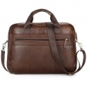 Men's Leather Bag Handbags Laptop Bag Briefcase Top Handle Bag Nappa Leather Cowhide Zipper Plain Office & Career Black Coffee