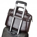 Men's Handbags Shoulder Messenger Bag Laptop Bag Briefcase Nappa Leather Belt Zipper Formal Office & Career Light Coffee Black / Top Handle Bag