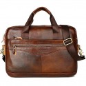 Men's Handbags Briefcase Top Handle Bag Nappa Leather Cowhide Zipper Solid Color Daily Formal Office & Career Dark Brown