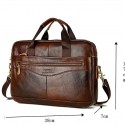 Men's Handbags Briefcase Top Handle Bag Nappa Leather Cowhide Zipper Solid Color Daily Formal Office & Career Dark Brown