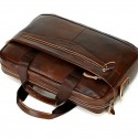 Men's Handbags Briefcase Top Handle Bag Nappa Leather Cowhide Zipper Solid Color Daily Formal Office & Career Dark Brown