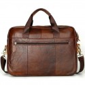 Men's Handbags Briefcase Top Handle Bag Nappa Leather Cowhide Zipper Solid Color Daily Formal Office & Career Dark Brown