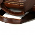 Men's Handbags Briefcase Top Handle Bag Nappa Leather Cowhide Zipper Solid Color Daily Formal Office & Career Dark Brown