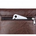 Men's Briefcase PU Leather Zipper Solid Color Daily Office & Career Black Khaki Brown
