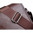 Men's Briefcase PU Leather Zipper Solid Color Daily Office & Career Black Khaki Brown