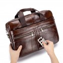 Men's Unisex Sling Bags Briefcase Crossbody Bag Nappa Leather Cowhide Zipper Vintage Daily Office & Career Brown