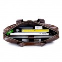 Men's Unisex Sling Bags Briefcase Crossbody Bag Nappa Leather Cowhide Zipper Vintage Daily Office & Career Brown