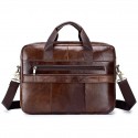 Men's Unisex Sling Bags Briefcase Crossbody Bag Nappa Leather Cowhide Zipper Vintage Daily Office & Career Brown