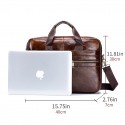 Men's Unisex Sling Bags Briefcase Crossbody Bag Nappa Leather Cowhide Zipper Vintage Daily Office & Career Brown